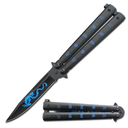 8.75″ Overall Dragon Butterfly Knife