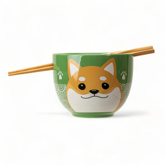 18oz Donburi Bowl With Chopsticks Set Shiba Inu Design