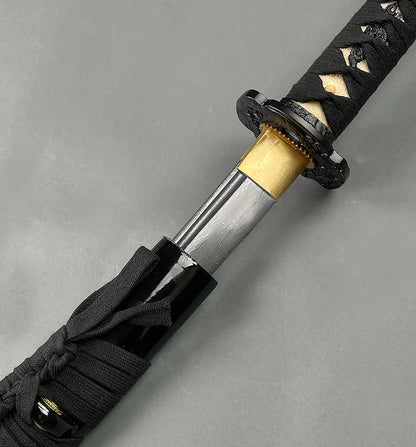 40.25" Black Damascus Blade Hand Forged Samurai Sword