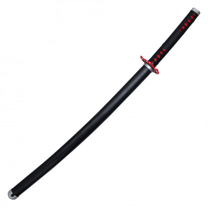 39" Tanjiro's V2 Black and Red Stainless Steel Un-Sharpened Katana